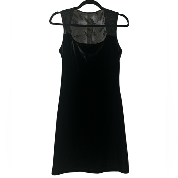 Vintage Frederick's of Hollywood Black Velvet Mini Dress - Picture 1 of 7